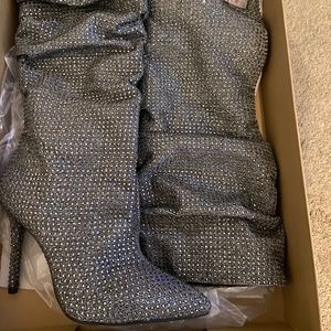 Size 11, Jessica Simpson JS-Layzer Boots, Pewter Multi Glitter Gabor